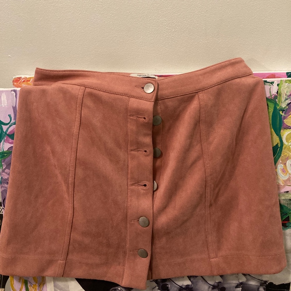 Mauve Button up skirt L